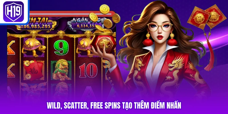 Wild, Scatter, Free Spins tạo thêm điểm nhấn